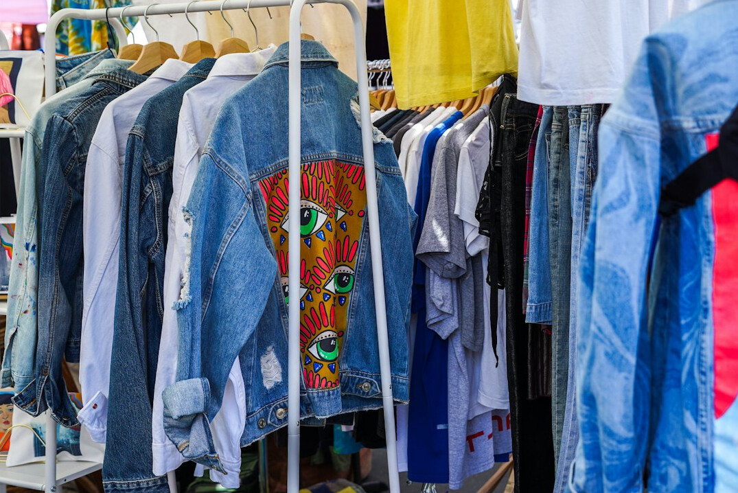 Fashion boutique with clothes on a rack