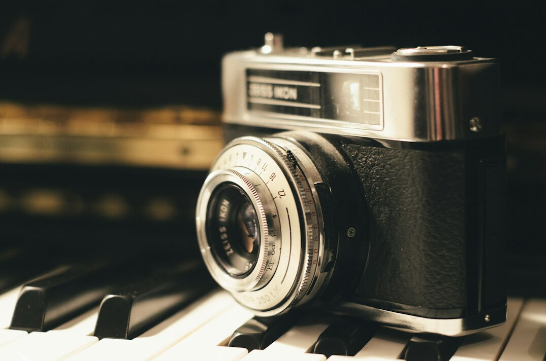 Vintage film camera on a set